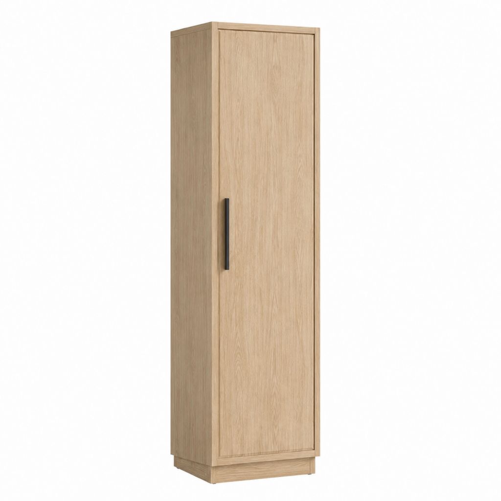Armadio guardaroba a 1 anta rovere chiaro in truciolare nobilitato rettangolare 190 x 50 x 40 cm