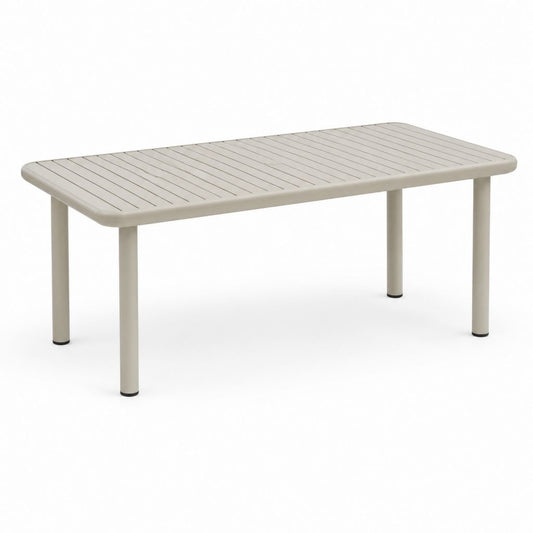 Tavolo da giardino rettangolare beige in alluminio 160 x 90 x 74 cm